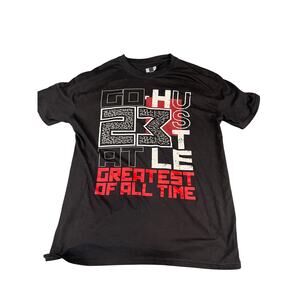 Men's Hustle 23 Greatest Of All Time Black Graphic T-Shirt XL Basketball
